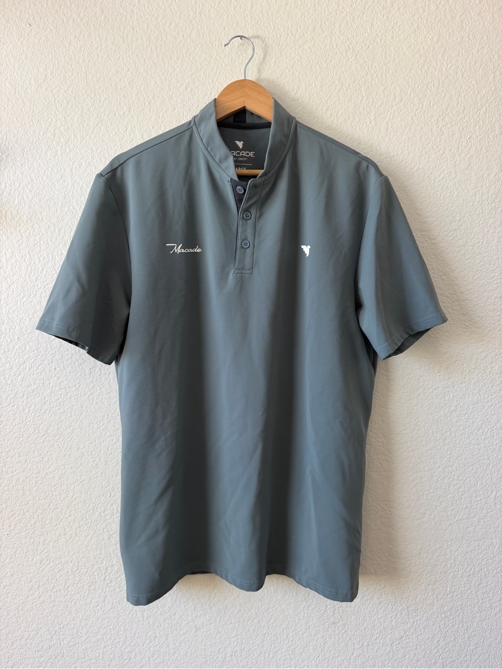 Macade Golf Polo Large Slate Blue Performance Shirt | Quiet Luxury